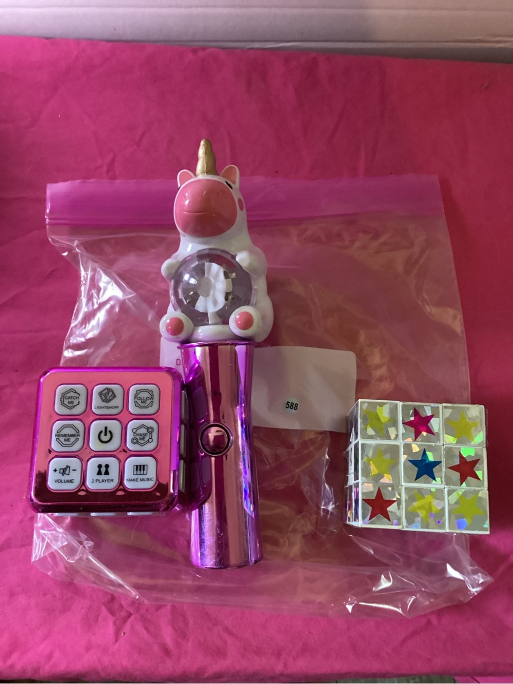 588-Various Kids Toys Light up Wand, Cubik Memory Game & 3D Puzzle Game